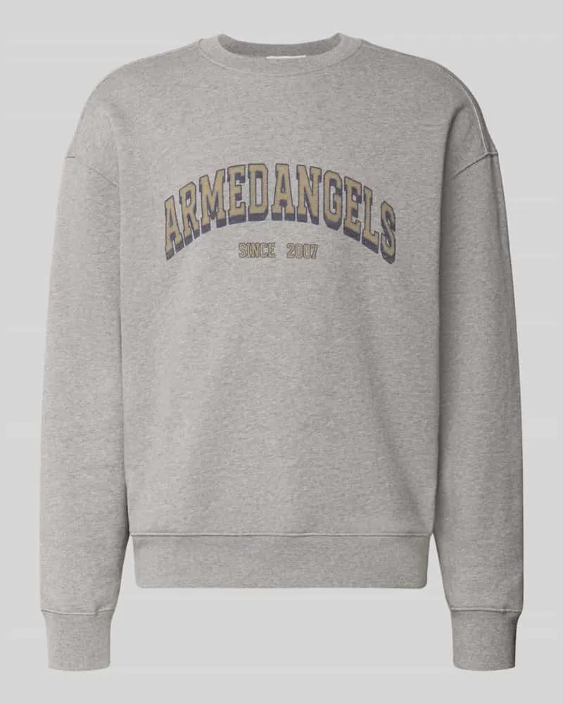 Armedangels Relaxed Fit Sweatshirt aus reiner Baumwolle Modell 'WORDMARK Hellgrau