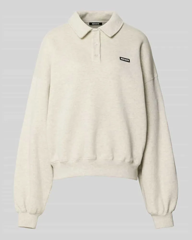 ROTATE Birger Christensen Oversized Troyer mit Label-Patch Offwhite