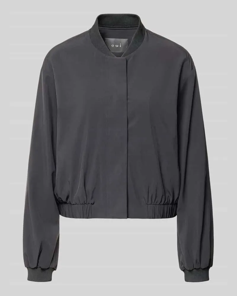 Oui  Blouson mit verdeckter Knopfleiste Black