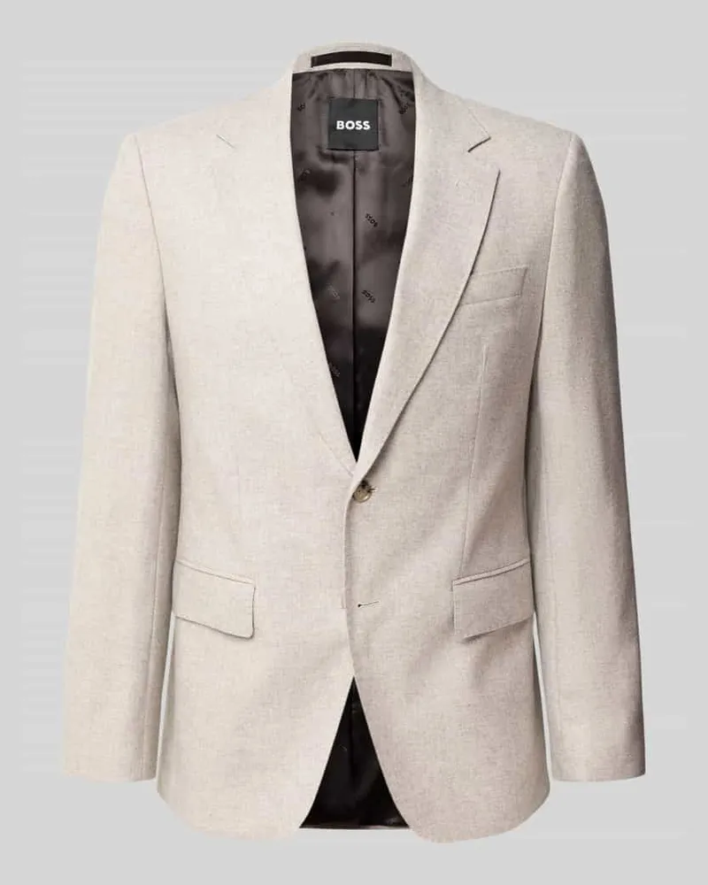 HUGO BOSS Sakko aus Woll-Mix mit Karomuster Beige