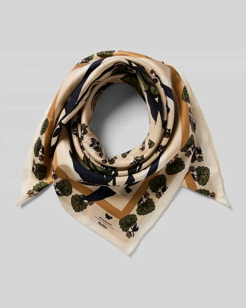 Max Mara Seidentuch mit Allover-Muster Modell 'ONESTO Beige