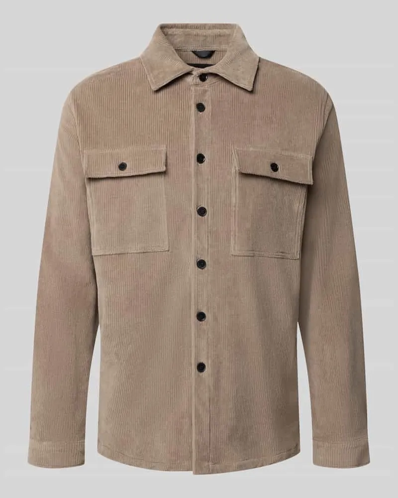 Zuitable Regular Fit Overshirt mit Pattentaschen Modell 'Taylor Sand