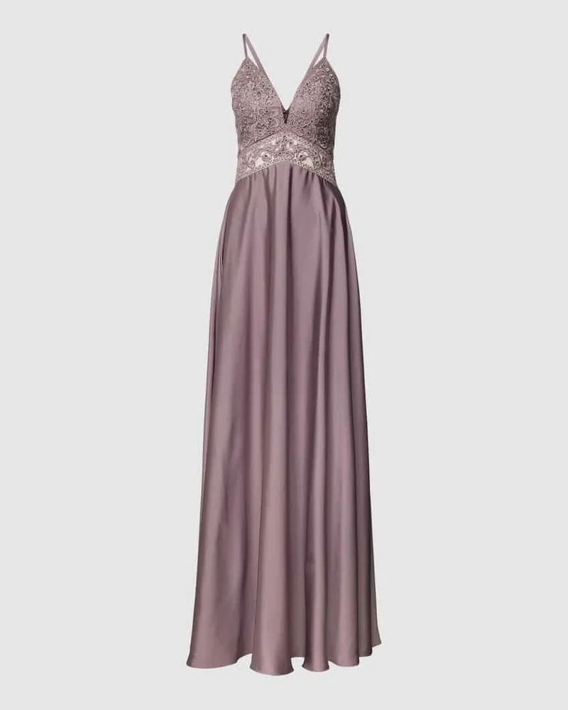 LUXUAR Abendkleid mit Herz-Ausschnitt Mauve