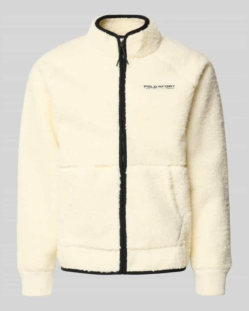 Ralph Lauren Sweatjacke mit Stehkragen Offwhite