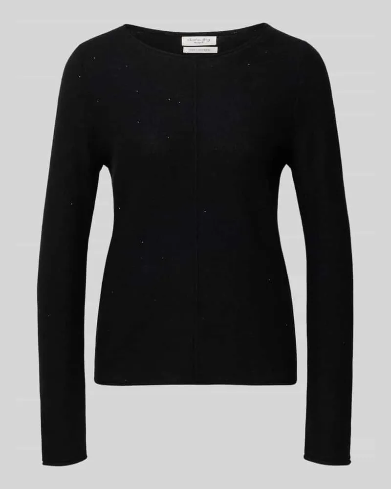 Christian Berg Regular Fit Longsleeve aus Kaschmir-Mix Black