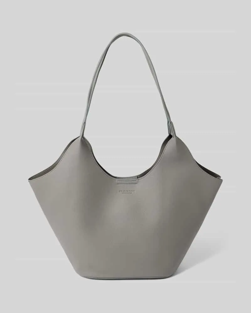 SEIDENFELT Handtasche in Leder-Optik Modell 'Nelma Hellgrau