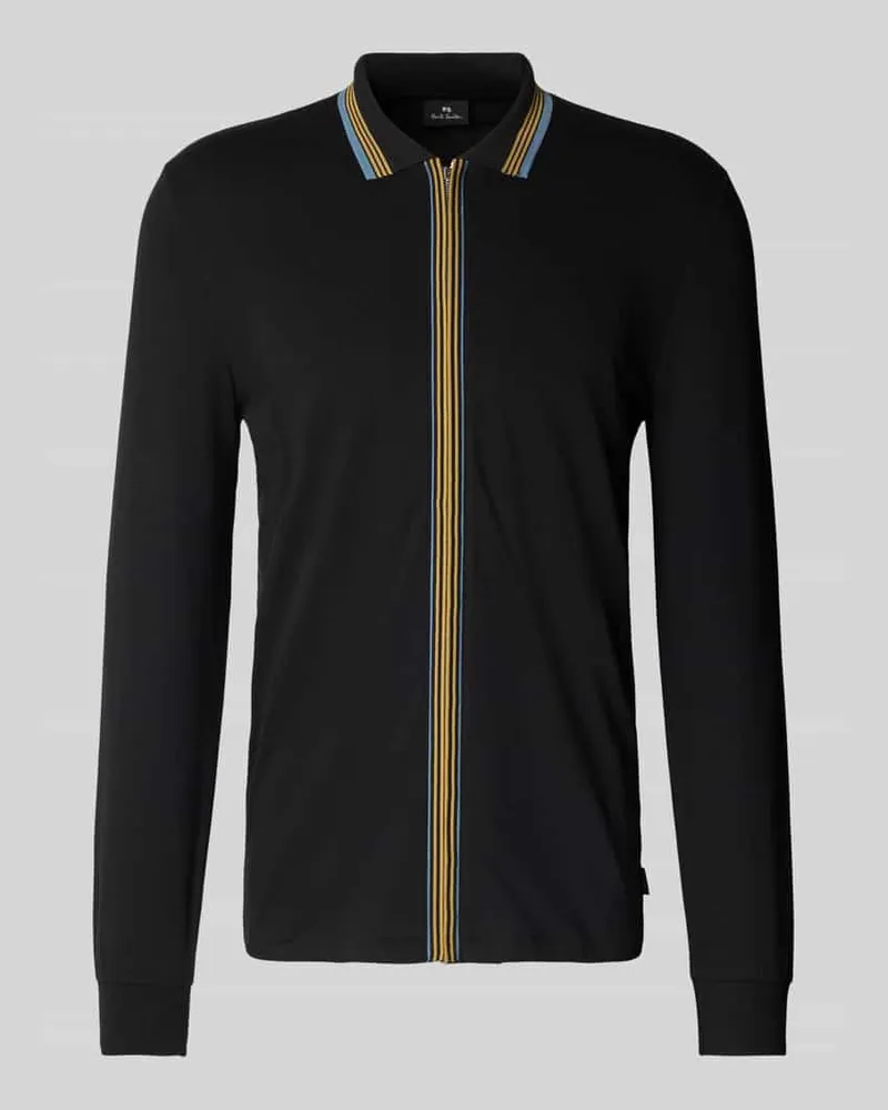 Paul Smith Regular Fit Cardigan mit Reißverschluss Black