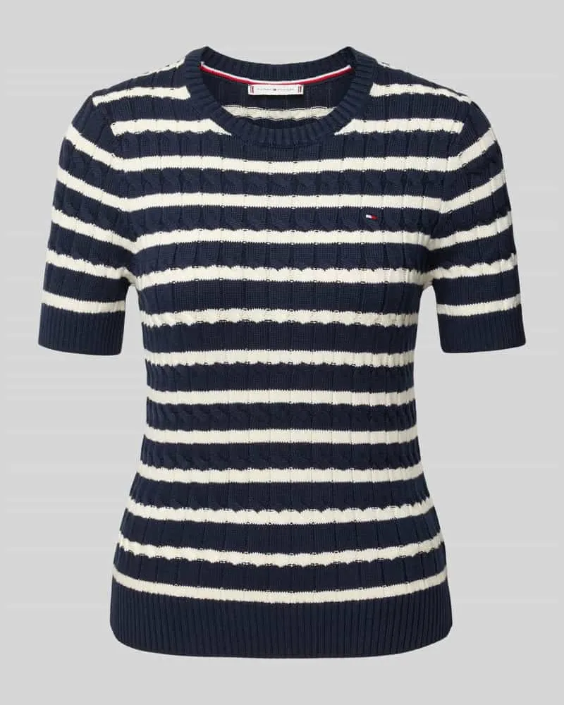 Tommy Hilfiger Regular Fit Strickpullover aus reiner Baumwolle Marine