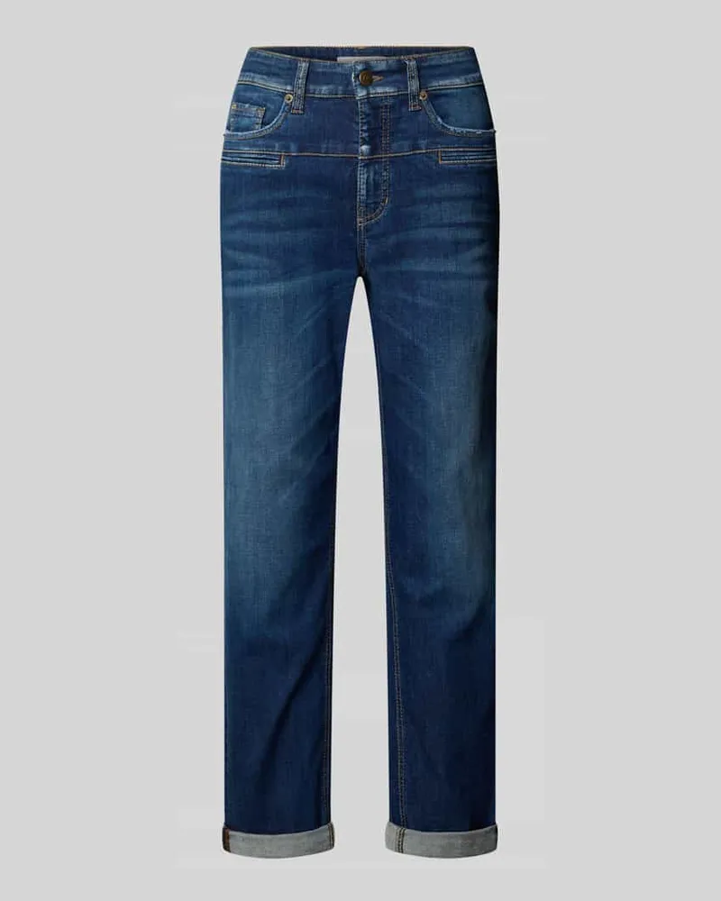 Cambio Mom Fit Jeans mit Paspeltaschen Modell 'Pearlie Blau