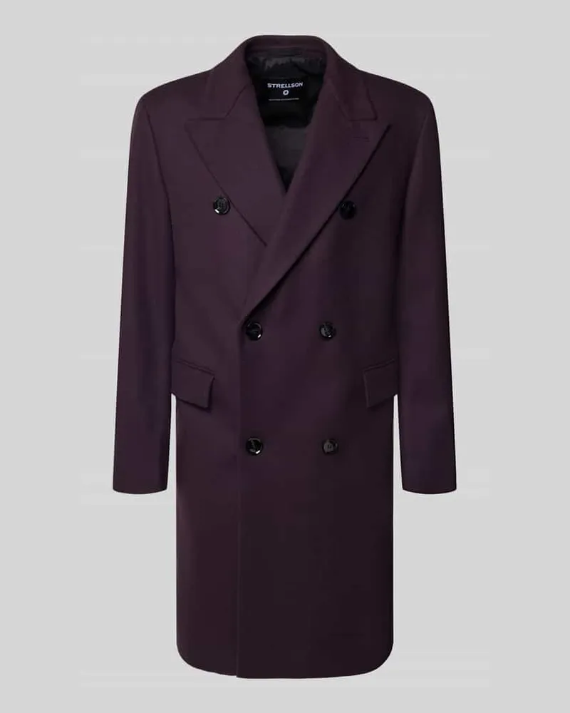 Strellson Relaxed Fit Trenchcoat aus Woll-Mix Pflaume