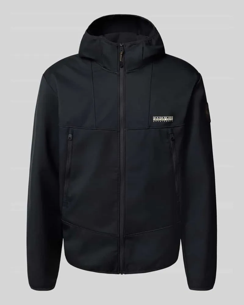 Napapijri Jacke mit Kapuze und Reißverschlusstaschen Modell 'BIOIS Black