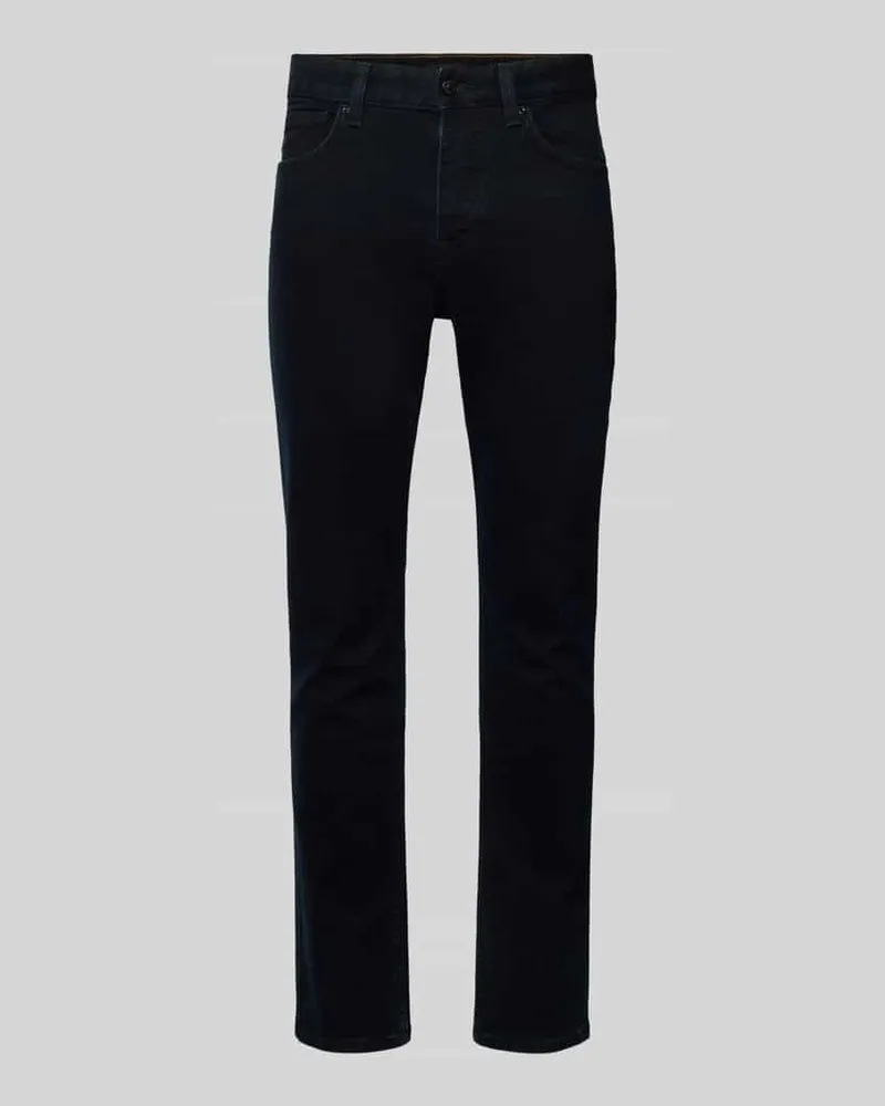 HUGO BOSS Slim Fit Jeans aus Baumwoll-Mix Modell 'DELAWARE Dunkelblau