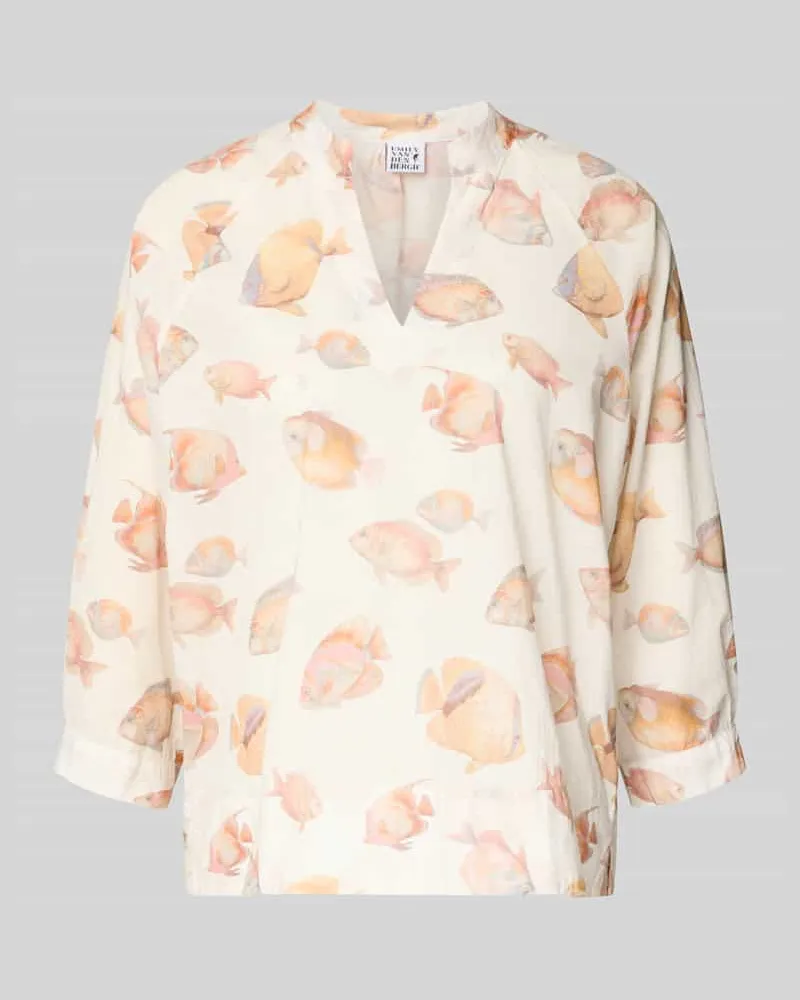 Emily van den Bergh Blusenshirt mit Tunikakragen Offwhite