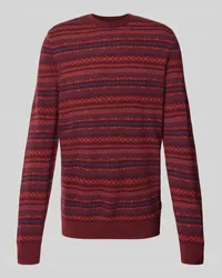 Barbour Strickpullover mit Rundhalsausschnitt Modell 'orkney fair isle Rot