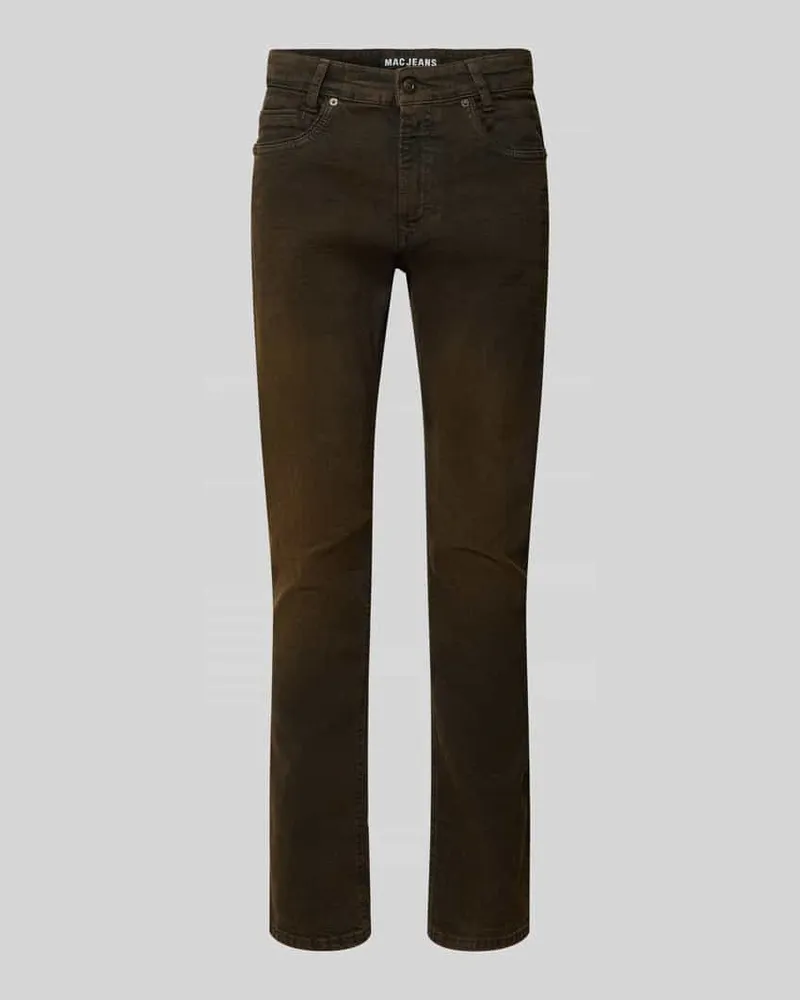 MAC Jeans Regular Fit Jeans mit Used Look Modell 'ARNE PIPE Schoko
