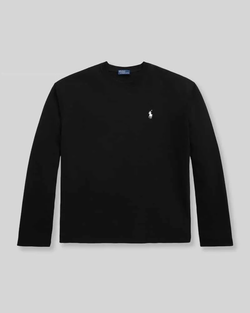 Ralph Lauren Relaxed Fit Langarmshirts aus reiner Baumwolle Black