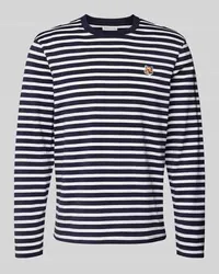 Kitsuné Longsleeve mit Streifenmuster Marine