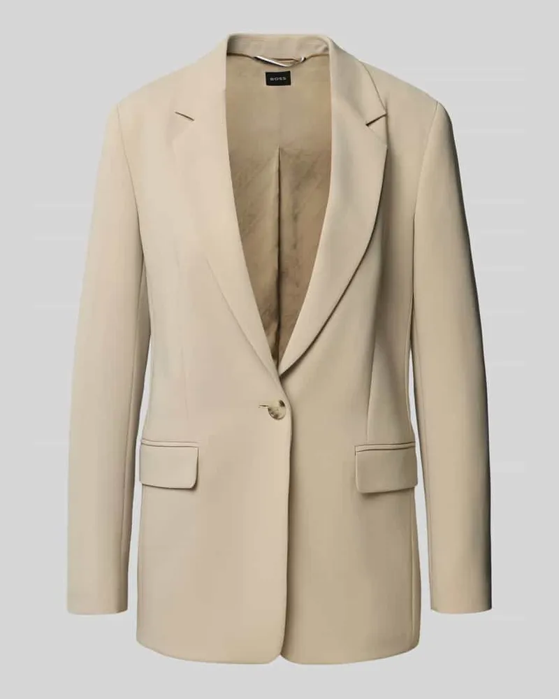 HUGO BOSS Regular Fit Blazer mit 1-Knopf-Verschluss Beige