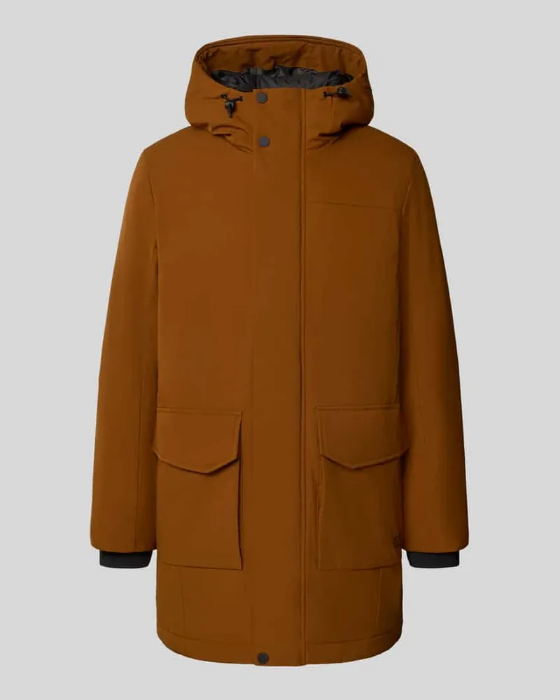 Tom Tailor Regular Fit Parkamantel aus wasserdichtem Material Camel