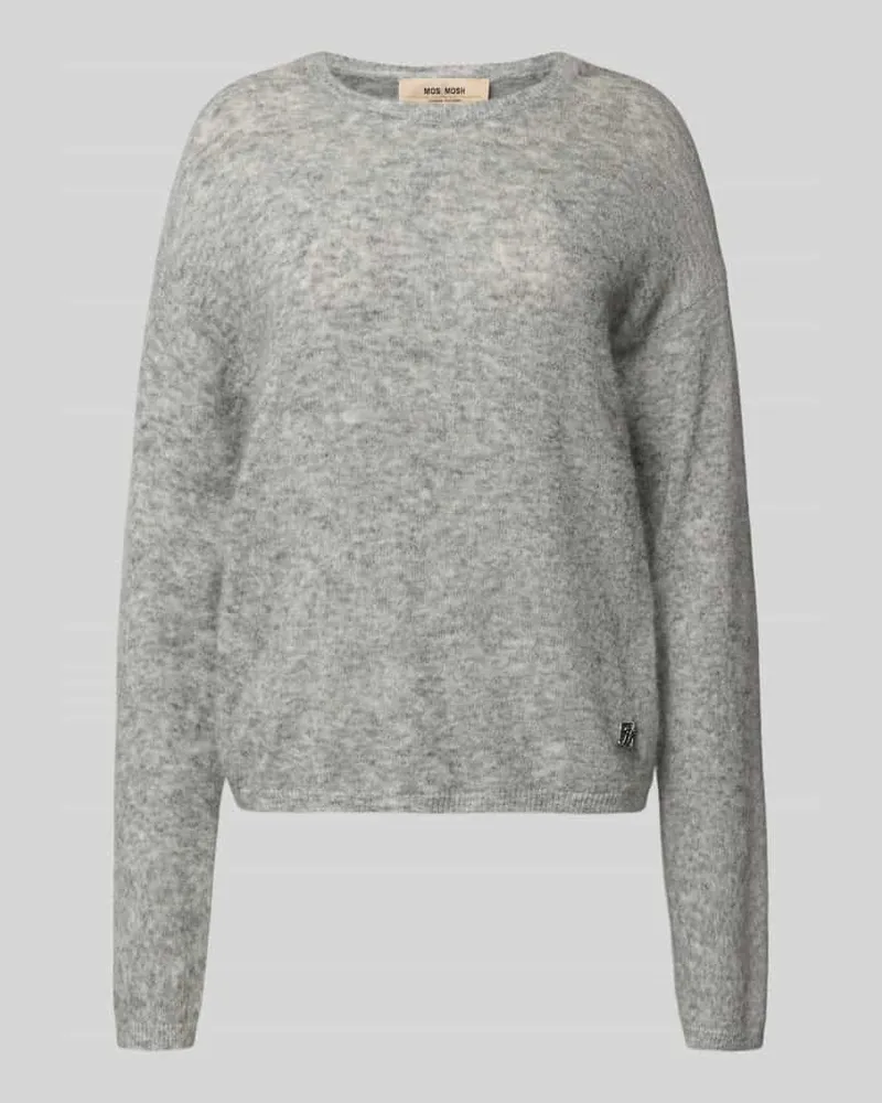 Mos Mosh Strickpullover mit Rundhalsausschnitt Modell 'Mape Mittelgrau