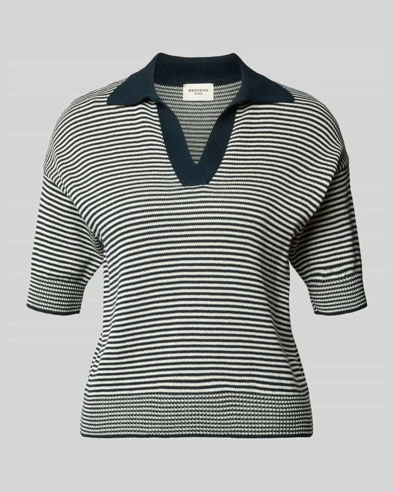 Max Mara Regular Fit Strickshirt aus reiner Baumwolle Modell 'ALBERO Marine