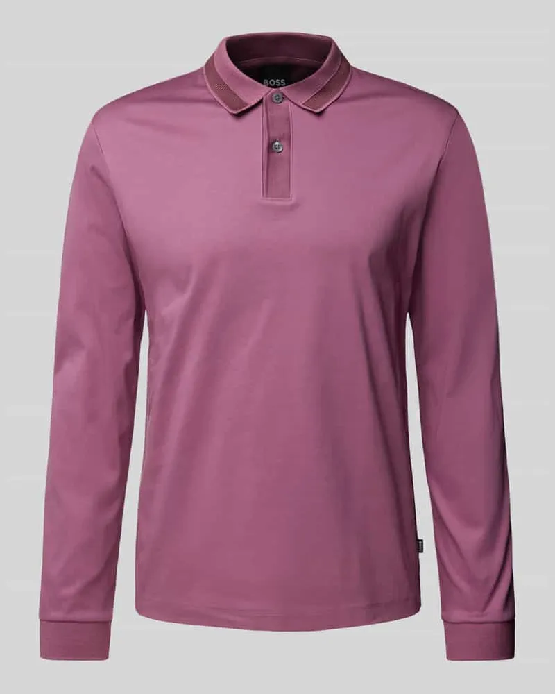 HUGO BOSS Poloshirt mit Label-Detail Modell 'Pleins Purple