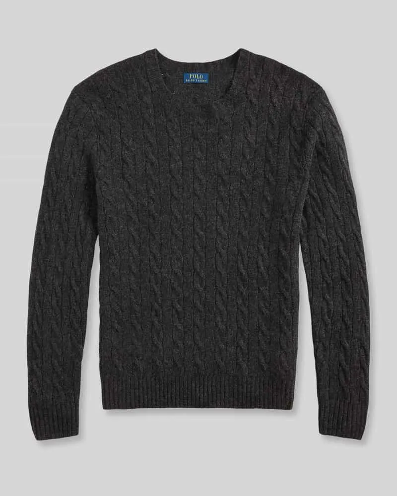 Ralph Lauren Regular Fit Pullover aus Woll-Kaschmir-Mix Dunkelgrau