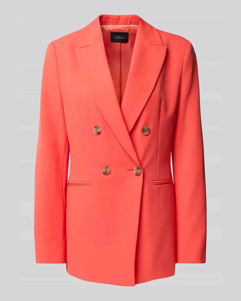 S.Oliver Slim Fit Longblazer mit 2-Knopf-Verschluss Koralle
