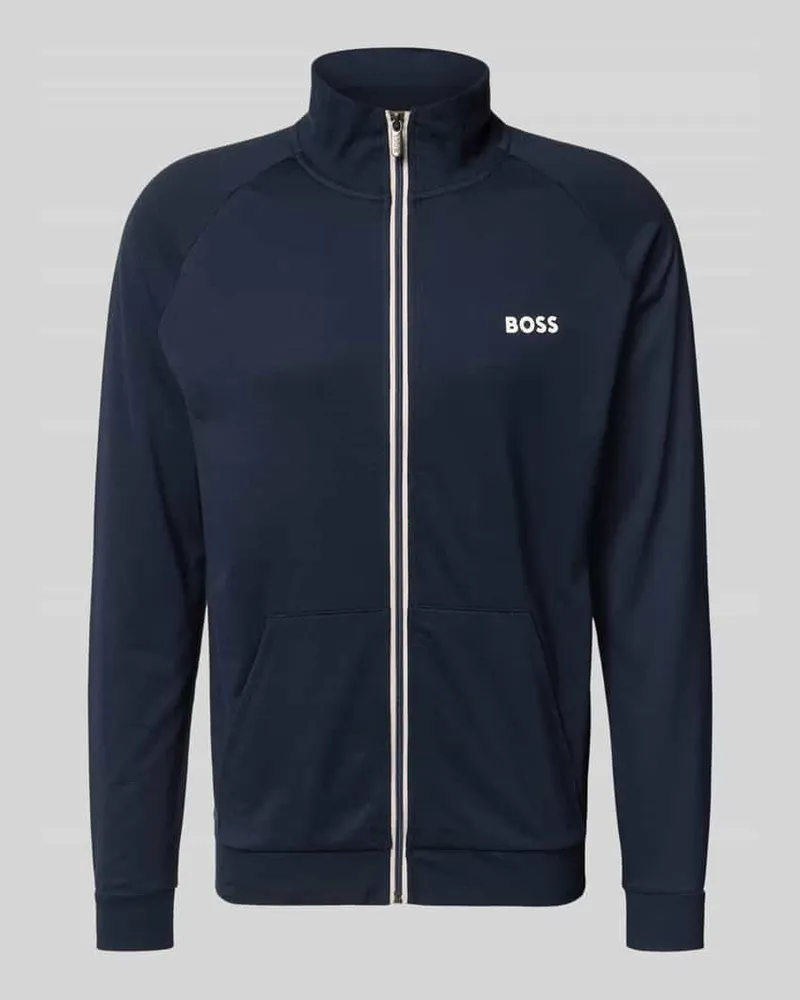HUGO BOSS Regular Fit Sweatjacke aus reiner Baumwolle Modell 'AUTHENTIC Marine
