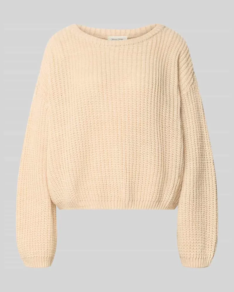 American Vintage Oversized Strickpullover aus Leinen-Mix Beige