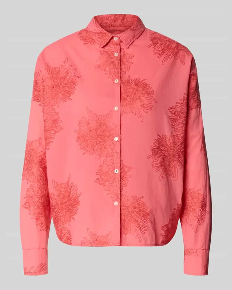 0039 Italy Regular Fit Bluse mit Stitchings Modell 'LUCY Koralle