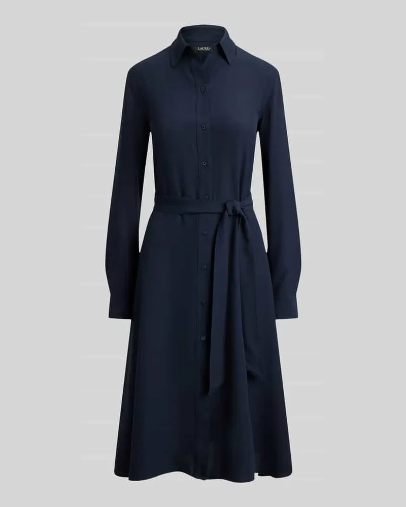 Ralph Lauren Hemdblusenkleid mit Taillengürtel Marine