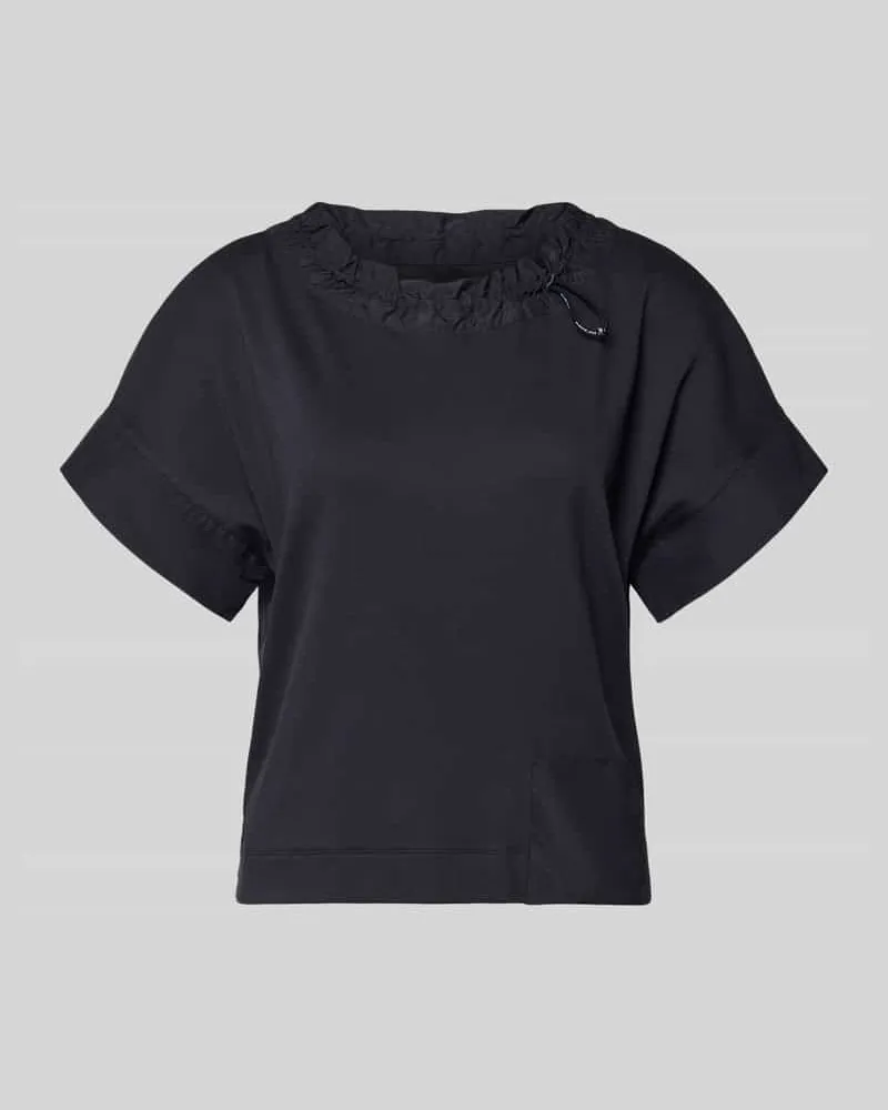 Marc Cain T-Shirt mit Eingrifftasche am Saum Marine