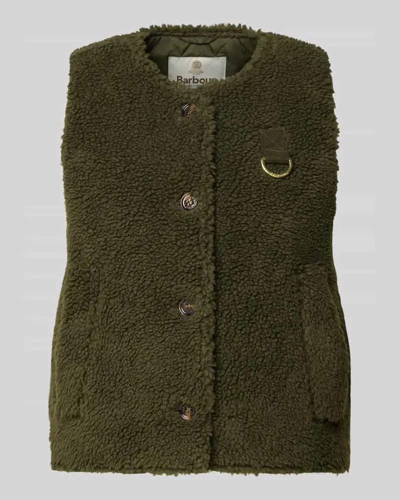 Barbour Regular Fit Weste in Fleece-Optik Oliv