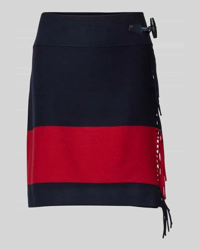 Ralph Lauren Bleistiftrock mit Fransen Modell 'NARJISS Dunkelblau