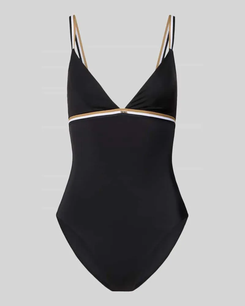 HUGO BOSS Badeanzug mit Label-Applikation Modell 'ICONIC Black