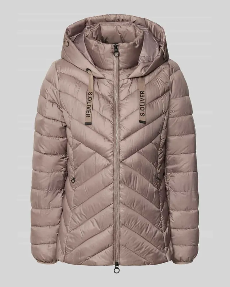 S.Oliver Slim Fit Steppjacke mit Zweiwege-Reißverschluss Taupe