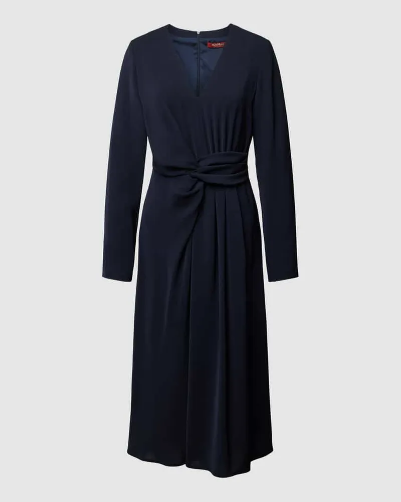 Max Mara Midikleid mit V-Ausschnitt Modell 'MAMMOLA Dunkelblau