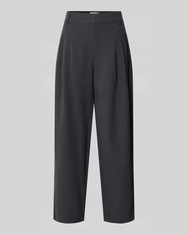 My Essential Wardrobe Barrel Fit Bundfaltenhose Modell 'Evie Dunkelgrau