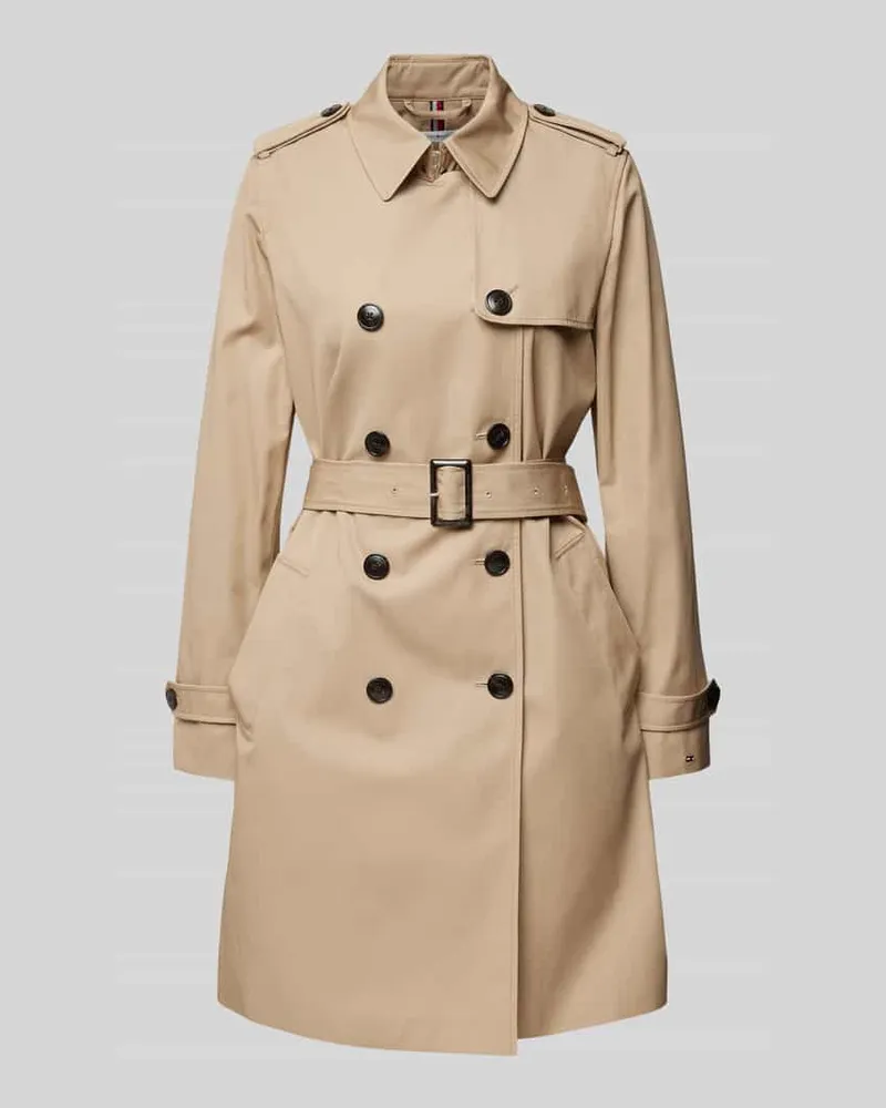 Tommy Hilfiger Slim Fit Trenchcoat mit Taillengürtel Beige