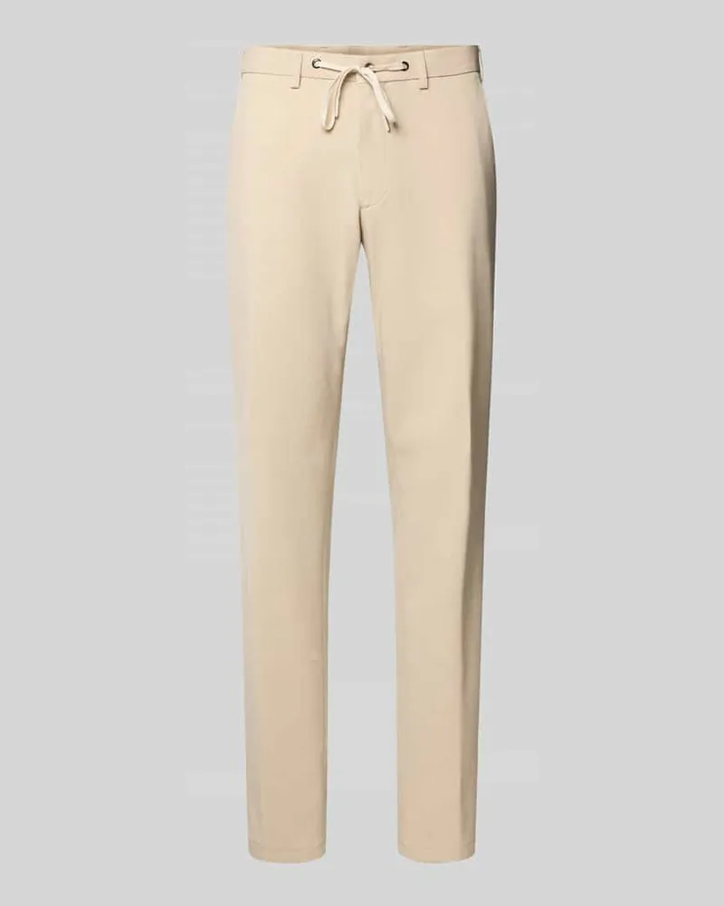 Digel Slim Fit Hose mit Tunnelzug Beige