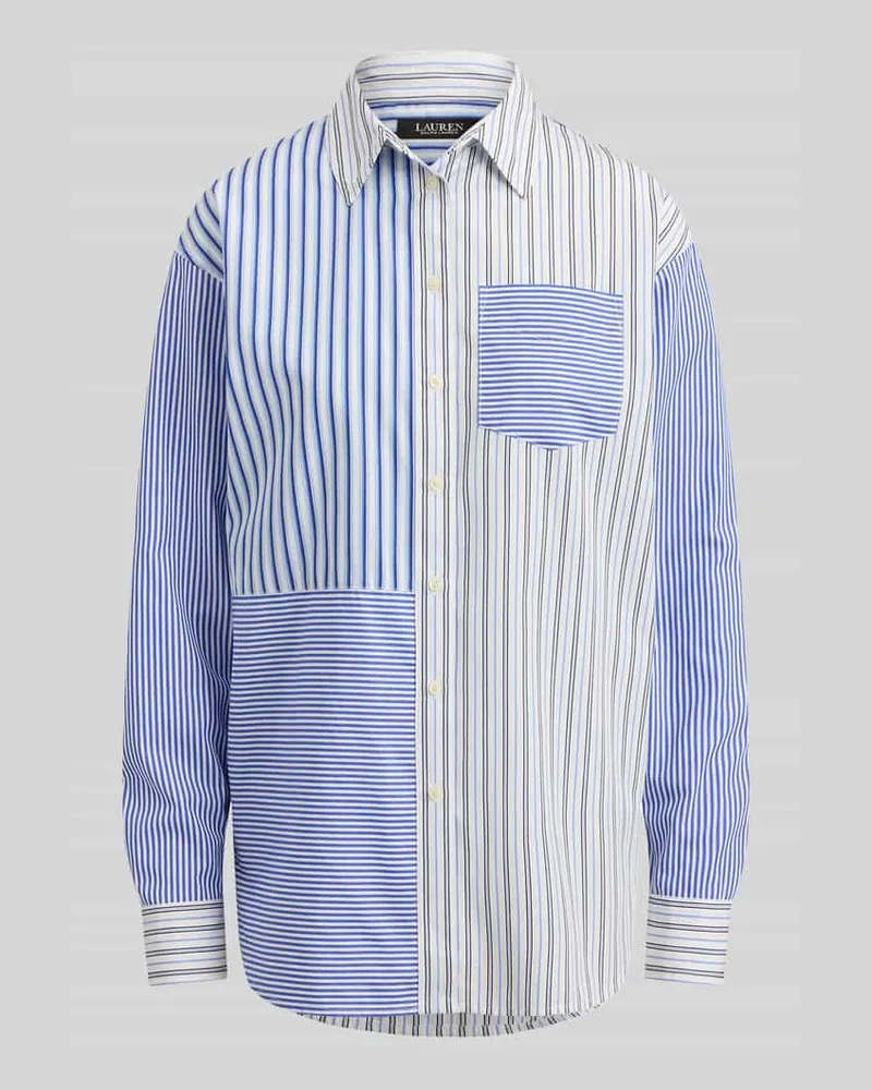 Ralph Lauren Regular Fit Bluse aus reiner Baumwolle Hellblau