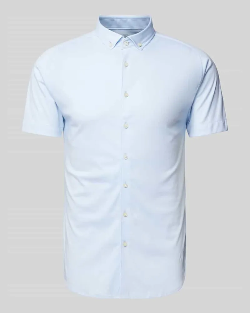 DESOTO Slim Fit Business-Hemd mit Button-Down-Kragen Bleu