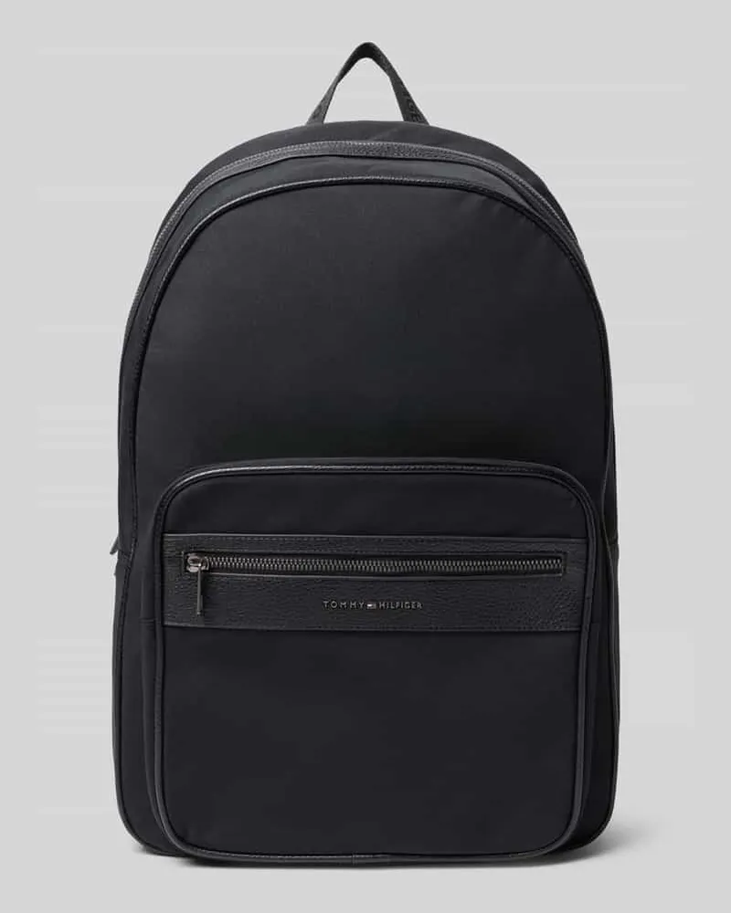 Tommy Hilfiger Rucksack mit Label-Schriftzug Modell 'REPREVE Black