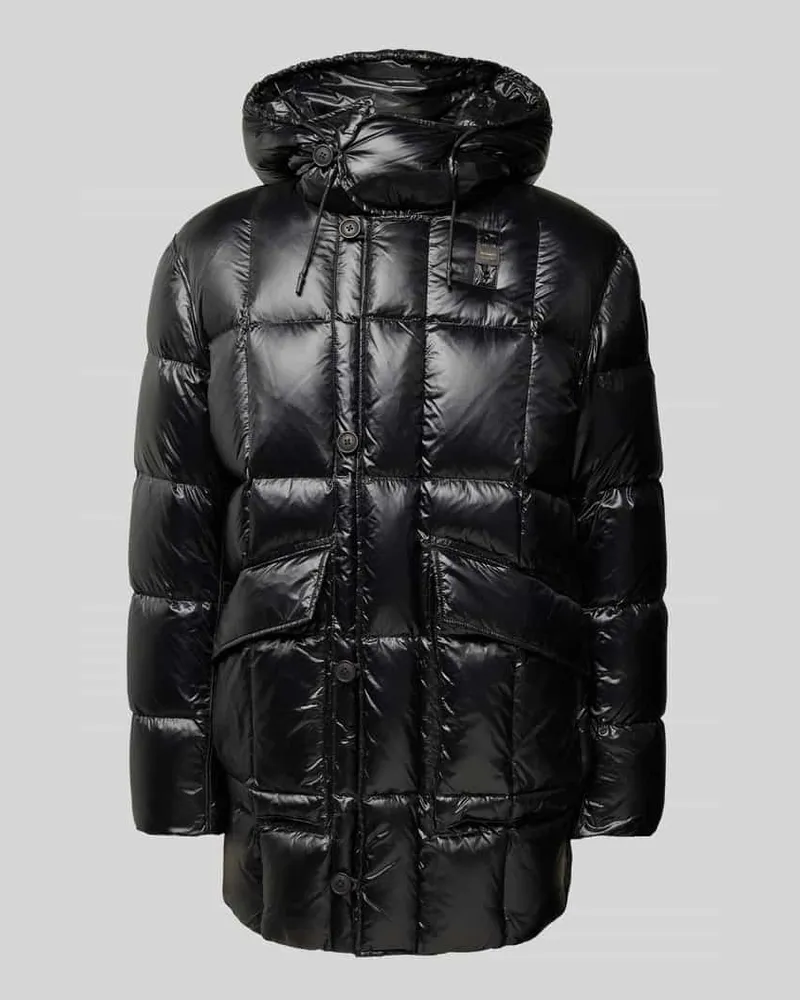 Blauer Daunenjacke mit Label-Patch Modell 'TIVERTON Black