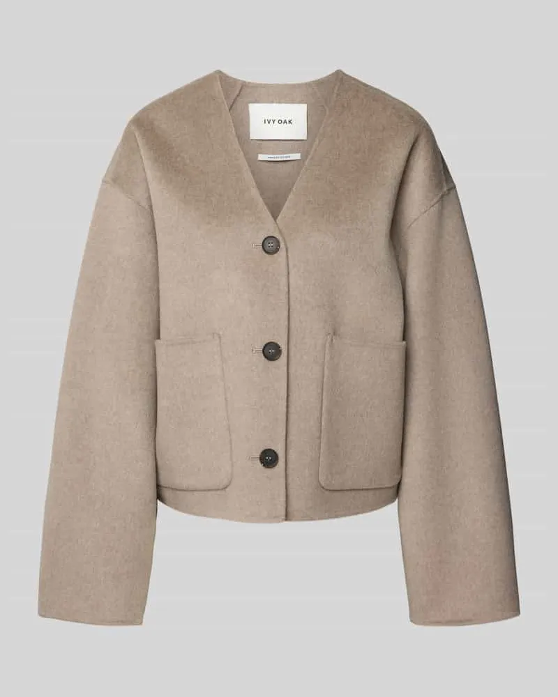 IVY & OAK Relaxed Fit Jacke aus reiner Wolle Modell 'Jeneva Beige