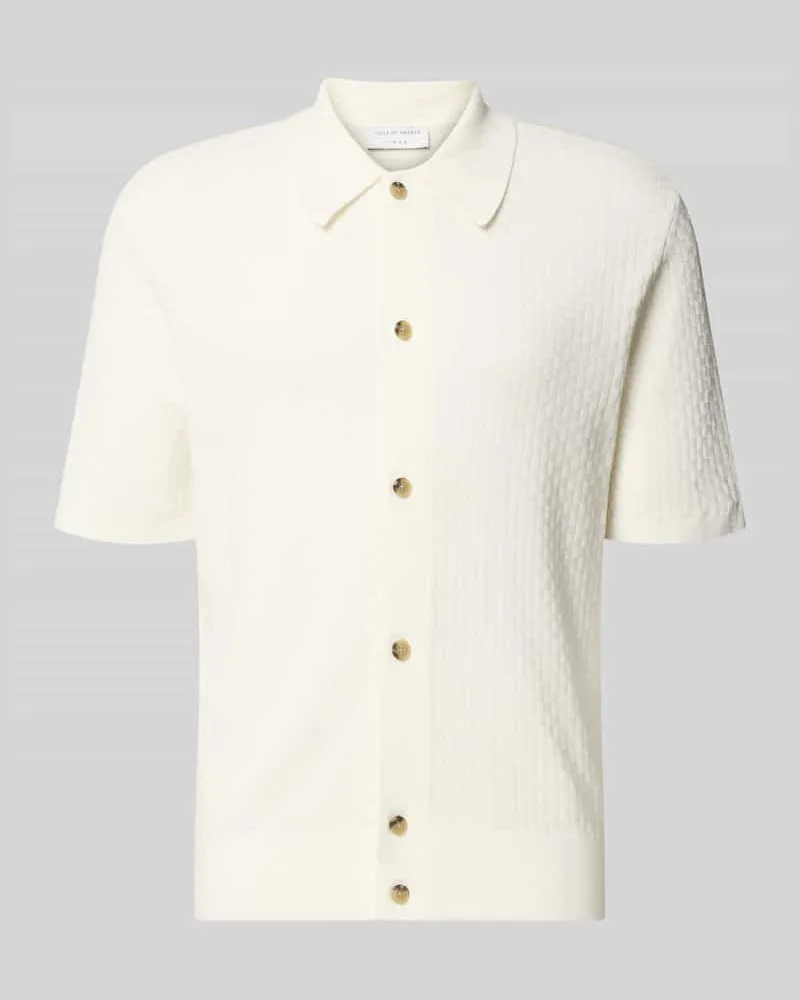 Tiger of Sweden Regular Fit Poloshirt mit Strukturmuster Modell 'ARAAWEN Offwhite