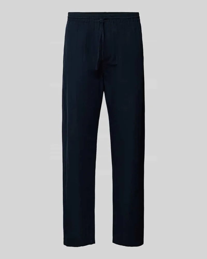 Rotholz Relaxed Fit Stoffhose aus Baumwoll-leinen-Mix Dunkelblau