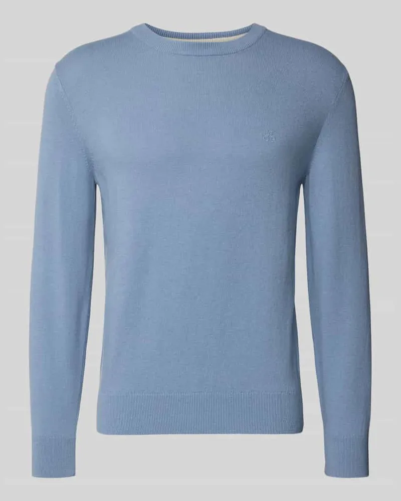 Marc O'Polo Regular Fit Strickpullover aus Baumwoll-Schurwoll-Mix Hellblau