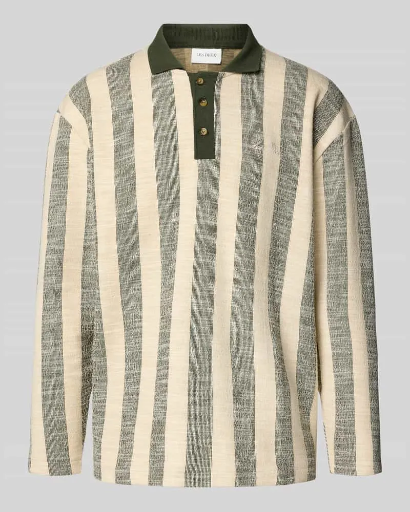 LES DEUX Strickpullover mit Label-Stitching Dunkelgruen